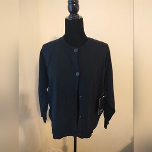 Jones New York Signature Black Cardigan Sweater Petite